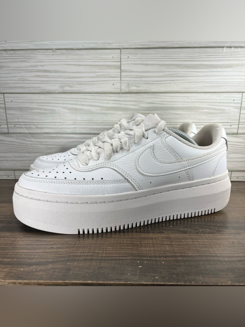 Nike Court Vision Alta Women’s Triple White Shoes - Women’s Size 8.5 - Picture 2 of 10